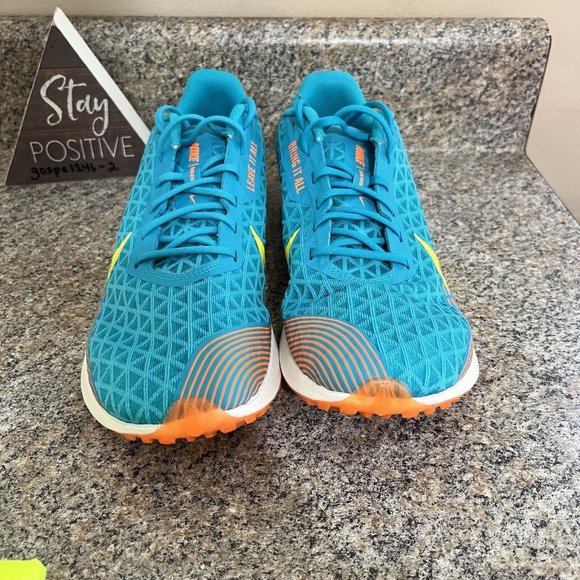 Nike Zoom Rival XC Oracle Aqua/Yellow/Orange Track Spikes/Bag AJ0851-300 Size 10 - Picture 4 of 9